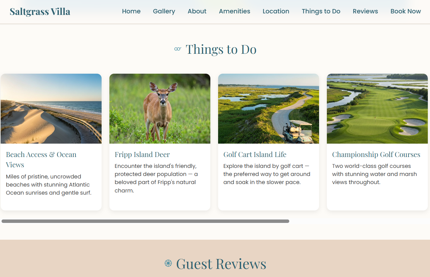 Things to Do page demo